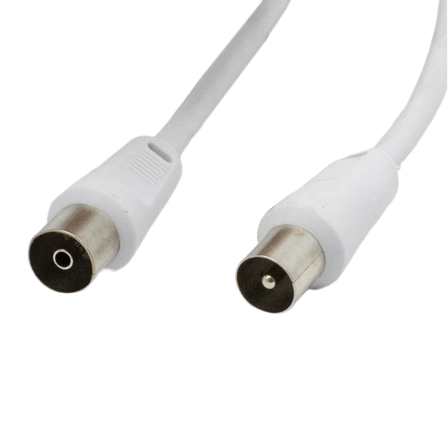 Cable de antena de TV macho / hembra de 9,5 mm, 3 m de LinQ - Blanco - Spain