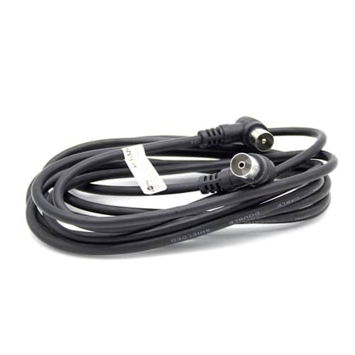 Cable antena de TV de 75 Ohm acodado 1.5 M Negro