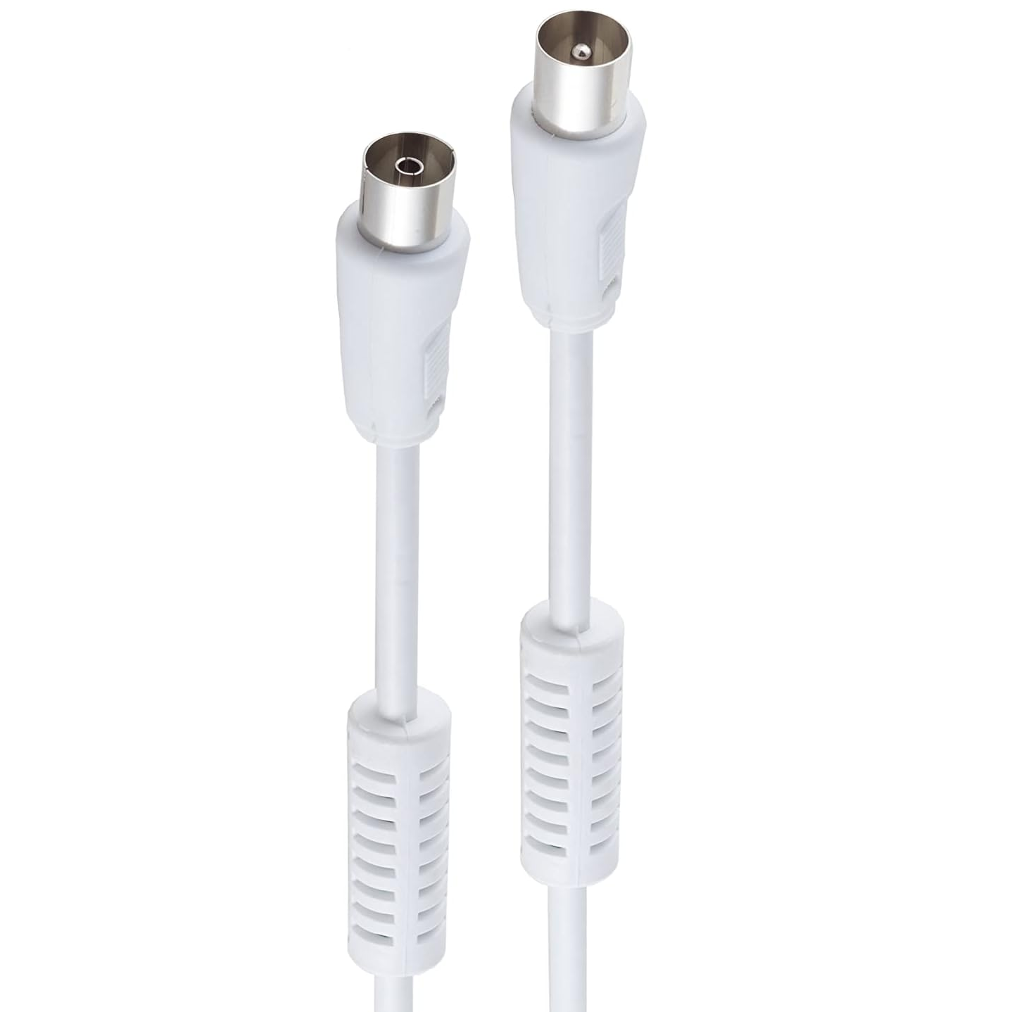 Cable antena de TV de 80 Ohm con ferrita 1.5 M Blanco