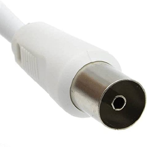 Cable antena de TV de 80 Ohm con ferrita 1.5 M Blanco