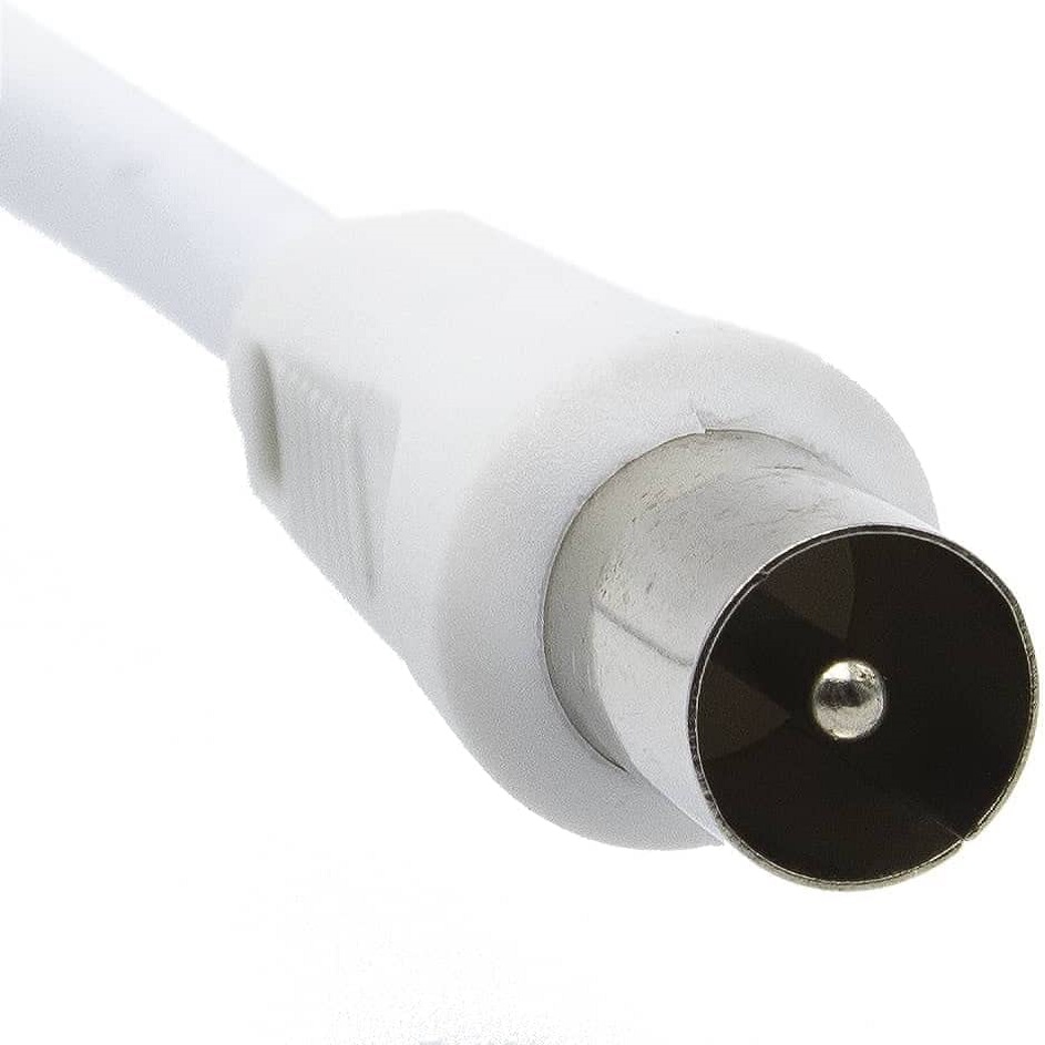 Cable antena de TV de 80 Ohm con ferrita 1.5 M Blanco