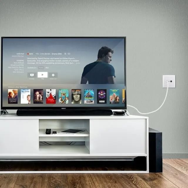 Cable antena de TV de 80 Ohm con ferrita 1.5 M Blanco