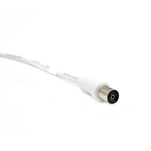Cable antena-satelite coaxial hembra - tipo f macho 75 Ohm 1.5 M Blanco