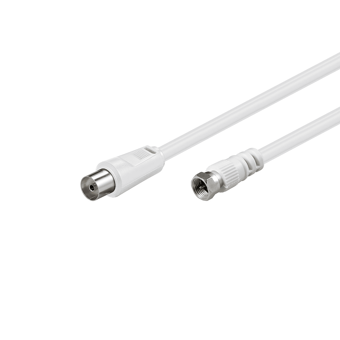 Cable antena-satelite coaxial hembra - tipo f macho 75 Ohm 2.5 M Blanco