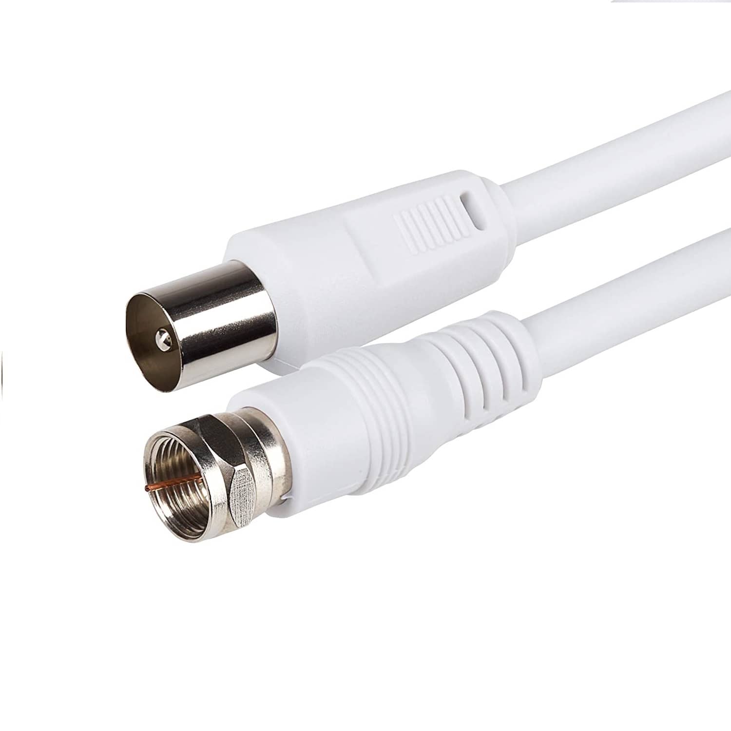 Cable antena-satelite coaxial macho - tipo f macho 75 Ohm 1.5 M Blanco