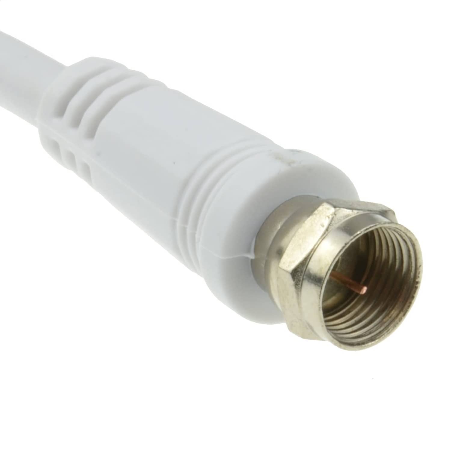 Cable antena-satelite coaxial macho - tipo f macho 75 Ohm 1.5 M Blanco