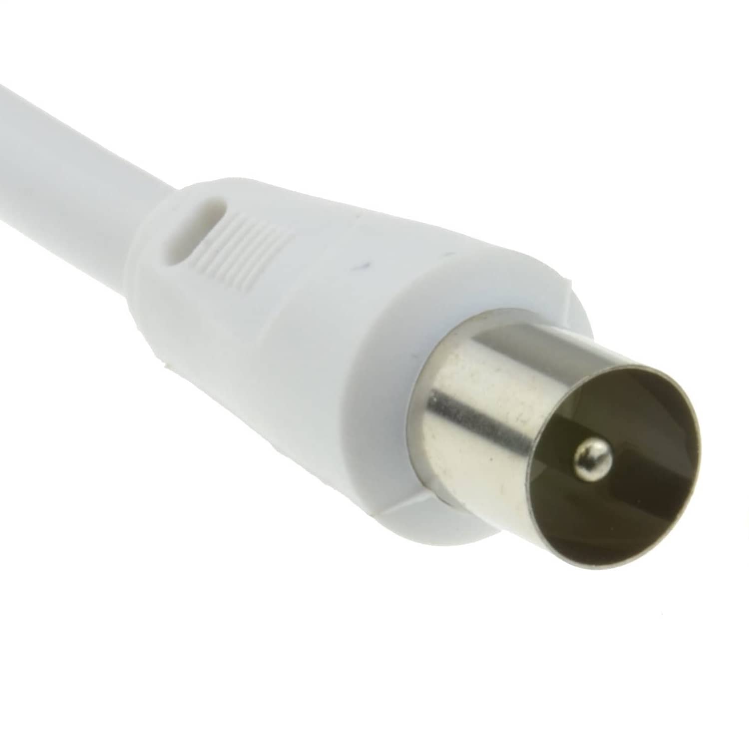 Cable antena-satelite coaxial macho - tipo f macho 75 Ohm 1.5 M Blanco