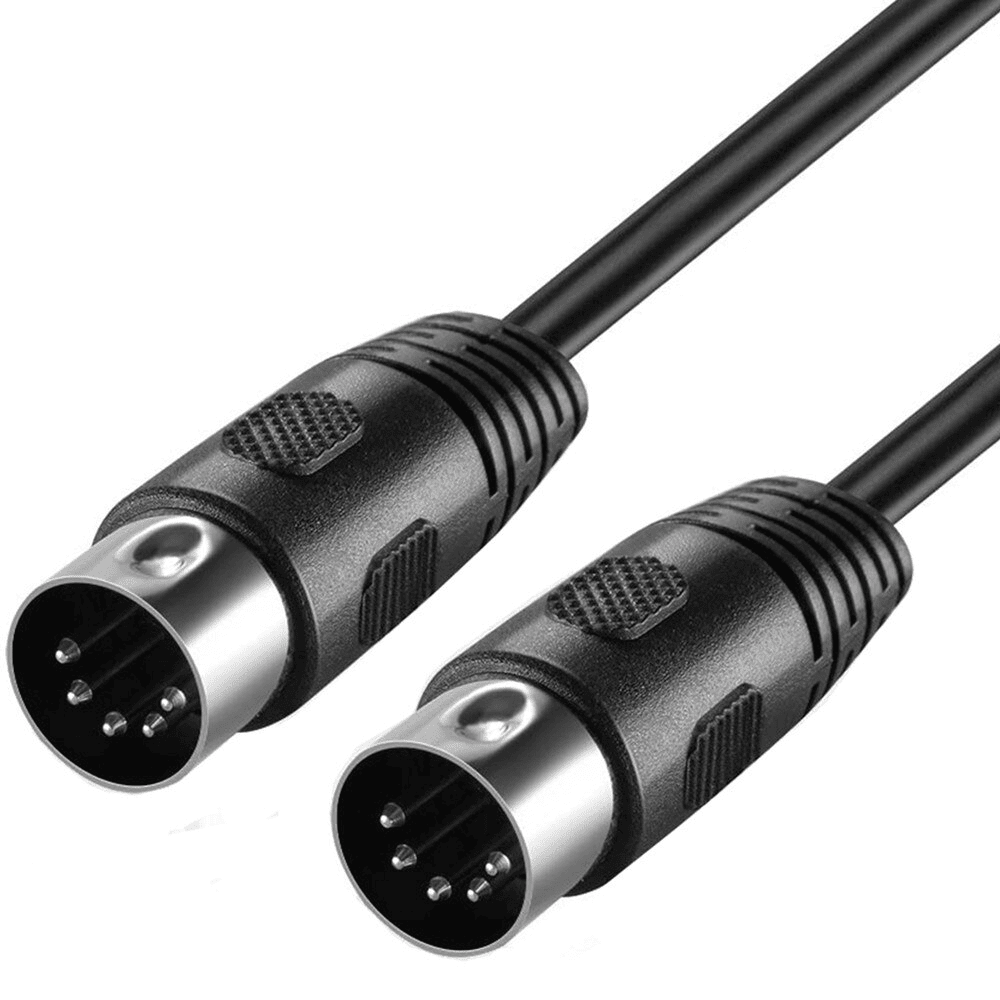 Cable audio estereo DIN 5 pines macho 1 M Negro