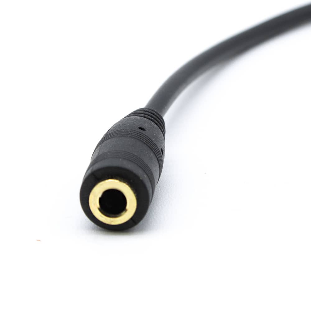 Cable audio estereo jack 2.5 macho 4 pin a jack 3.5 hembra 0.15 M Negro