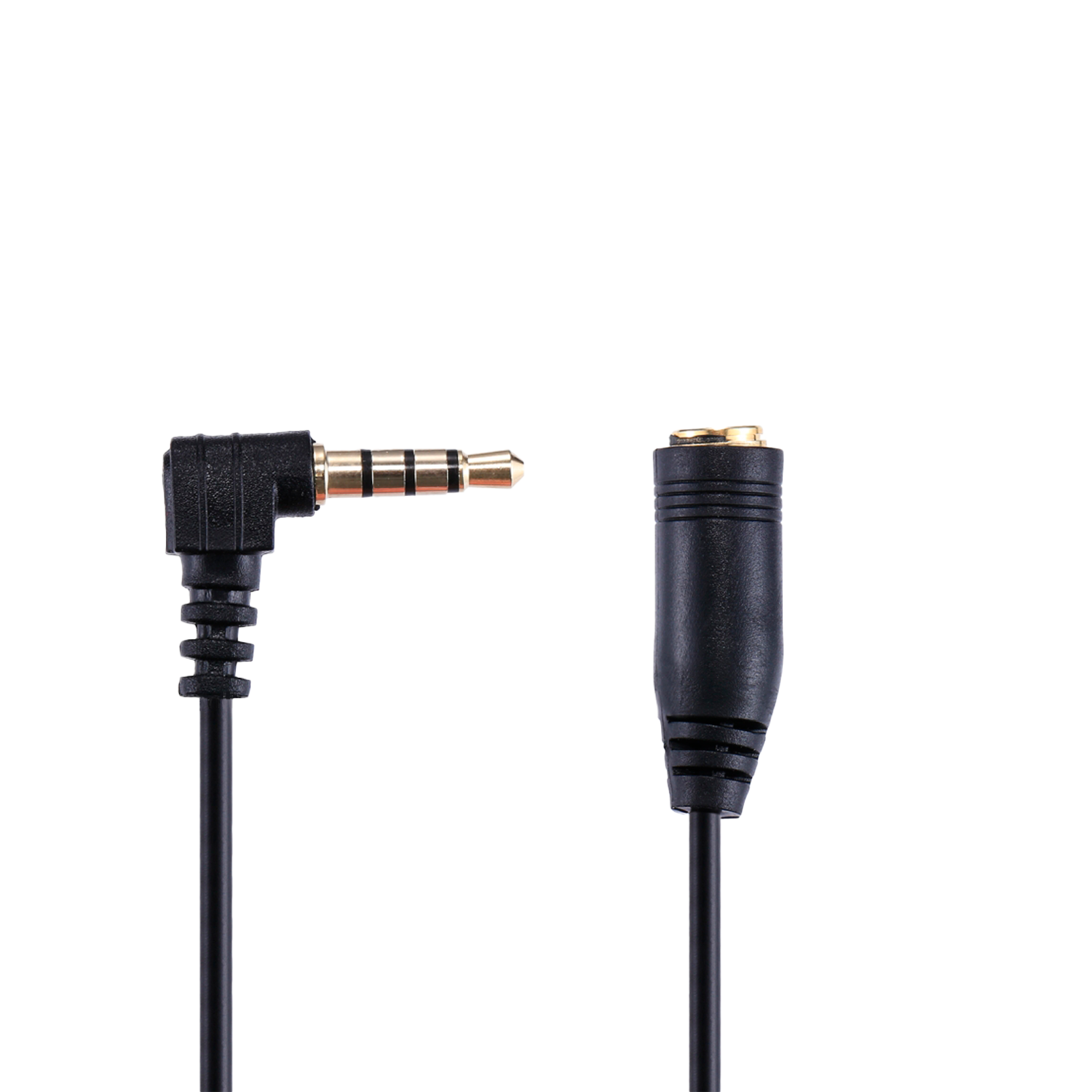 Cable audio estereo jack 3.5 macho 4 pin a jack 3.5 hembra 0.15 M Negro