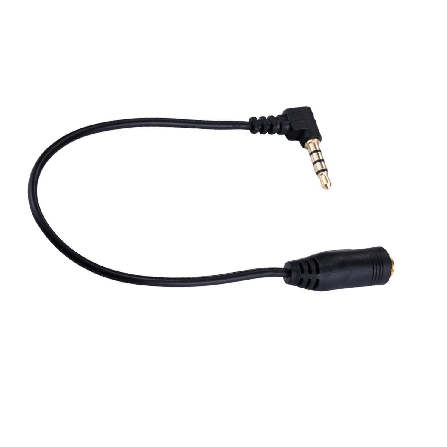 Cable audio estereo jack 3.5 macho 4 pin a jack 3.5 hembra 0.15 M Negro