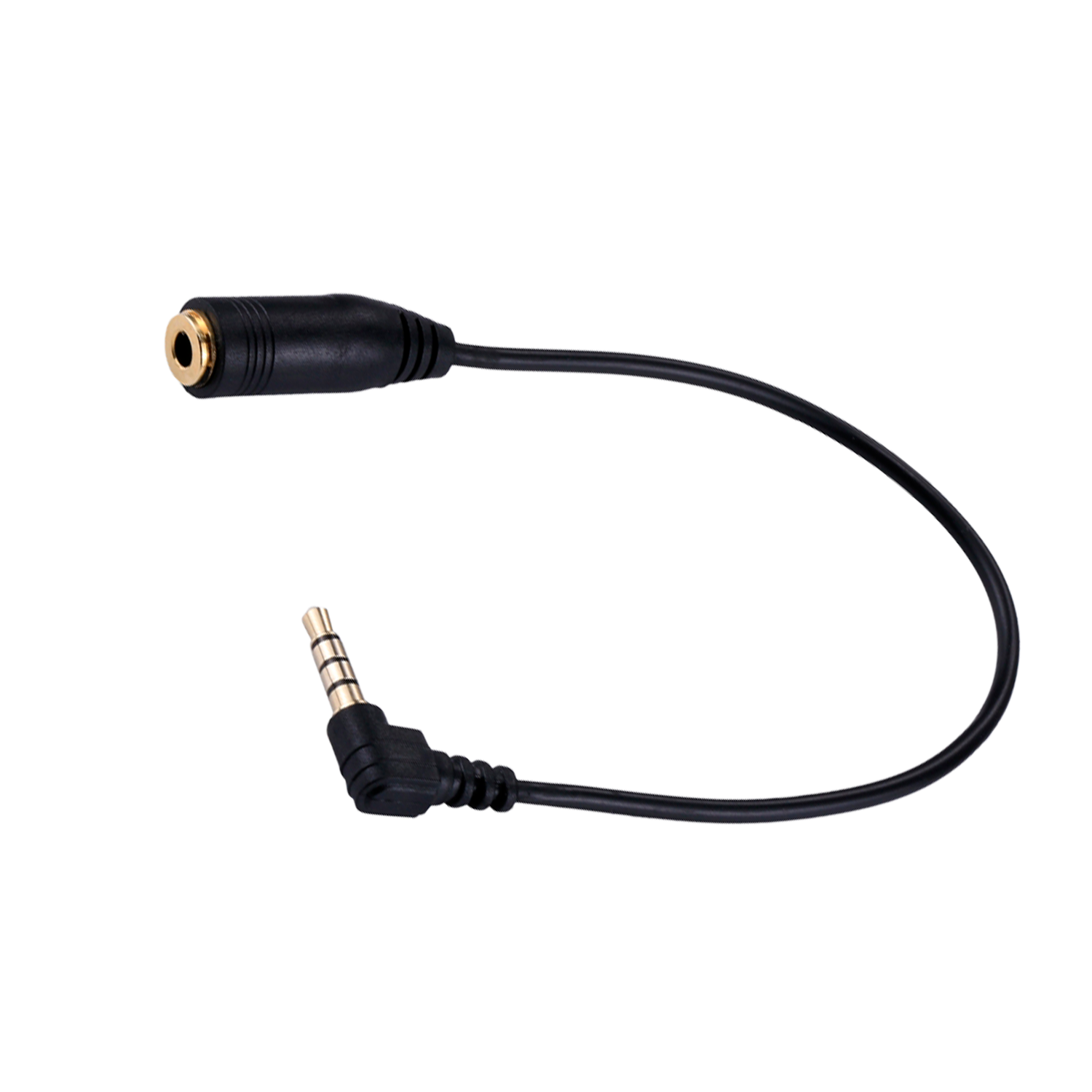 Cable audio estereo jack 3.5 macho 4 pin a jack 3.5 hembra 0.15 M Negro