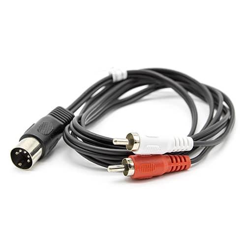 Cable Audio Estereo DIN 5 pines a RCA 1 M Negro