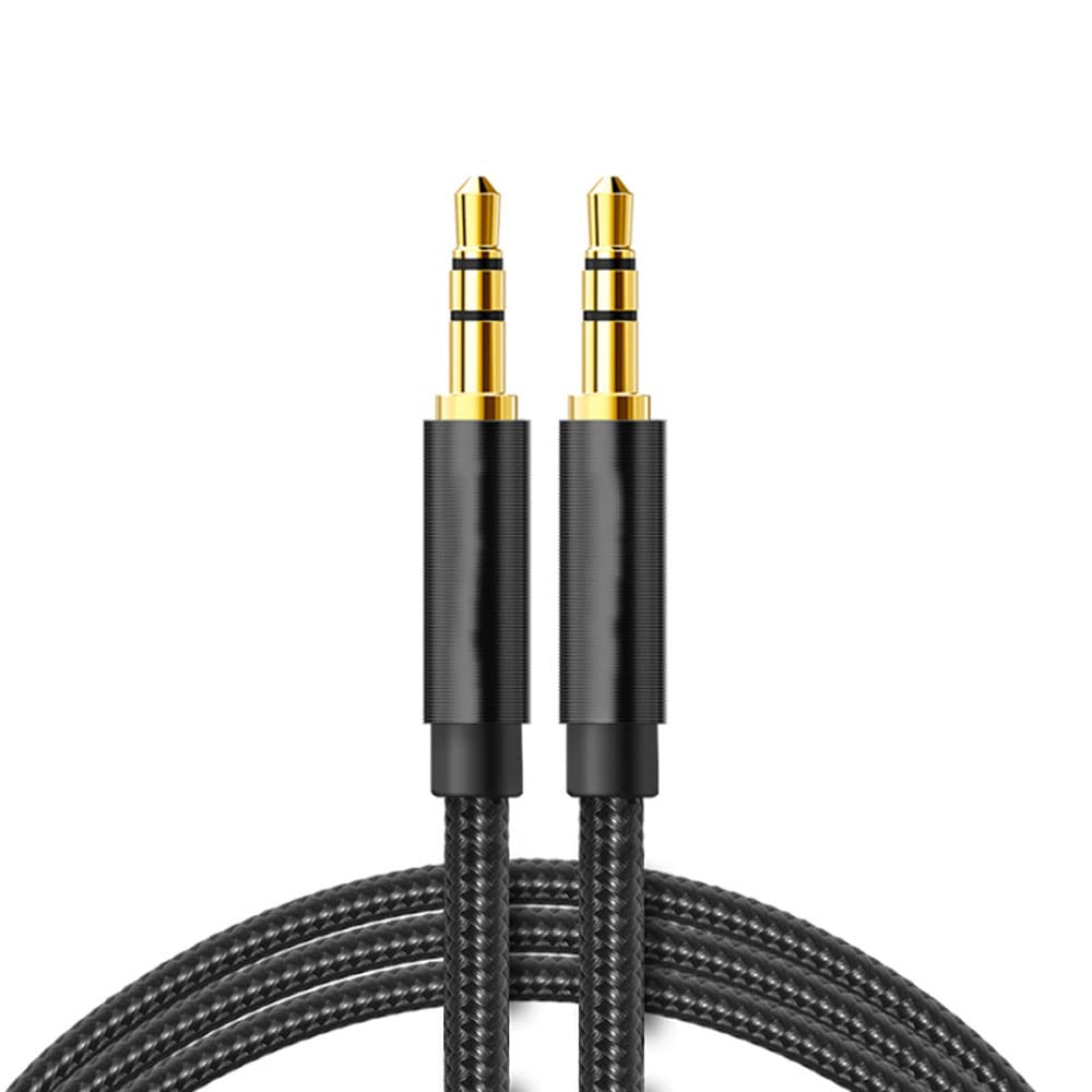 Cable alargador audio textil 4 pin jack 3.5 mm 3 M Plateado