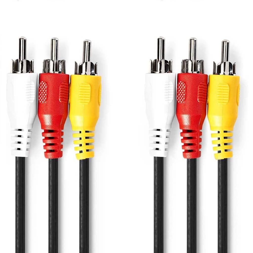 Cable AV 3x RCA macho 3 M Negro