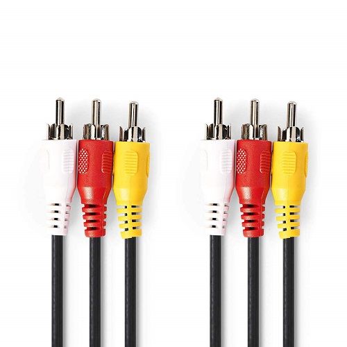 Cablepelado® Cable AV 3X RCA Macho 2 M Negro