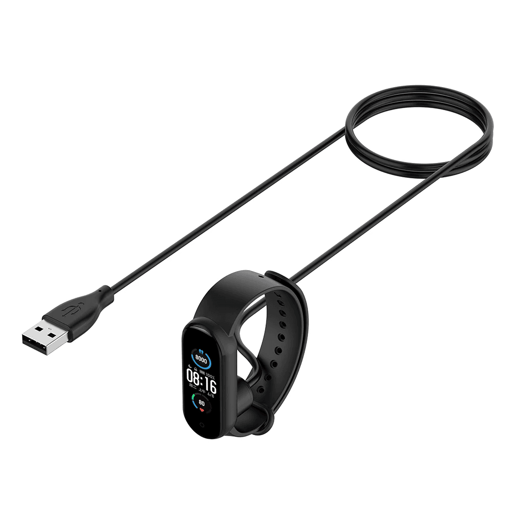 Cable carga y sincro compatible con Xiaomi mi Band 5 6 y 7 1 M Negro