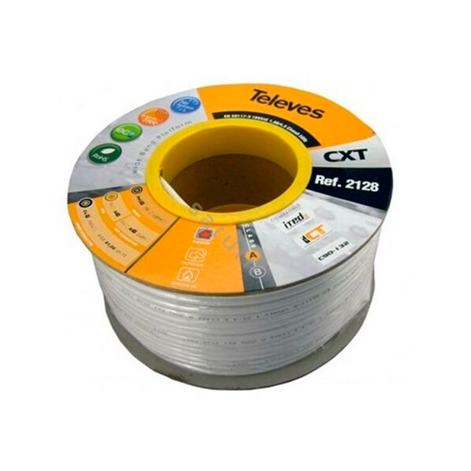 Cable Coaxial CU+AC/AL 100 M Blanco