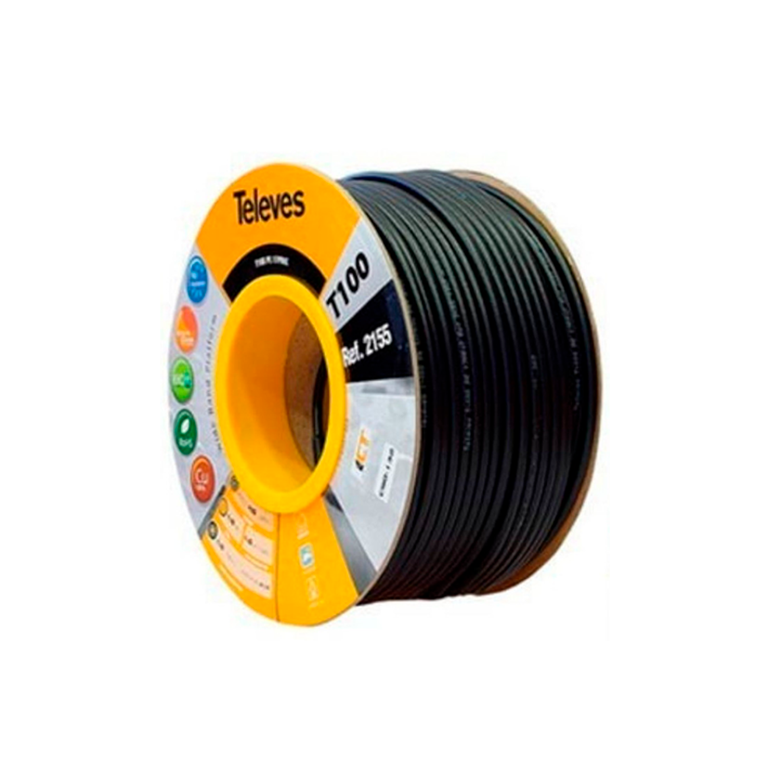 Cable Coaxial CU/CU PE 100 M Negro