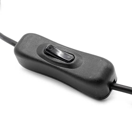Cable DC 5.5x2.1 con interruptor macho-hembra 0.30 M Negro