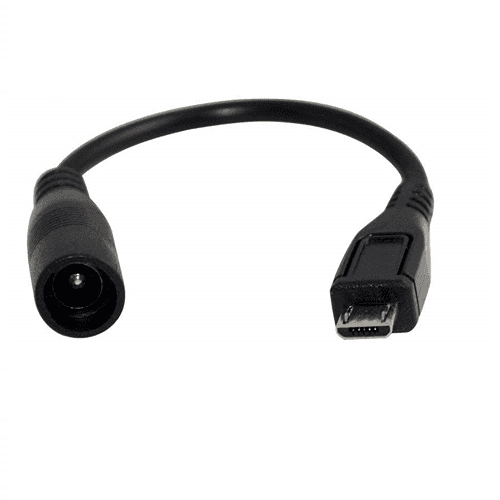 Cable DC 5.5x2.1 mm hembra a Micro USB Macho 0.20 M Negro