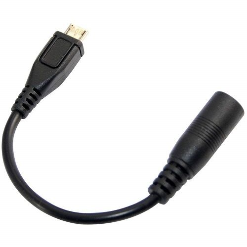 Cable DC 5.5x2.1 mm hembra a Micro USB Macho 0.20 M Negro