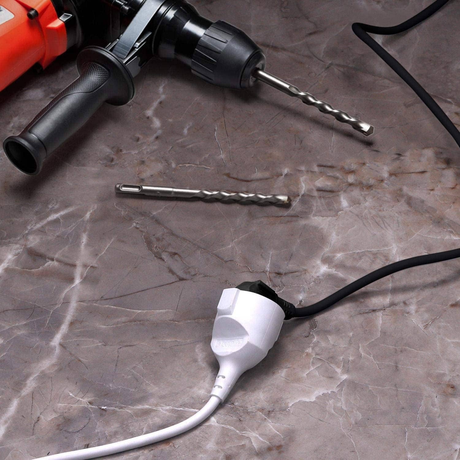 Cable de alimentacion alargador Schuko macho a hembra 10 M Blanco