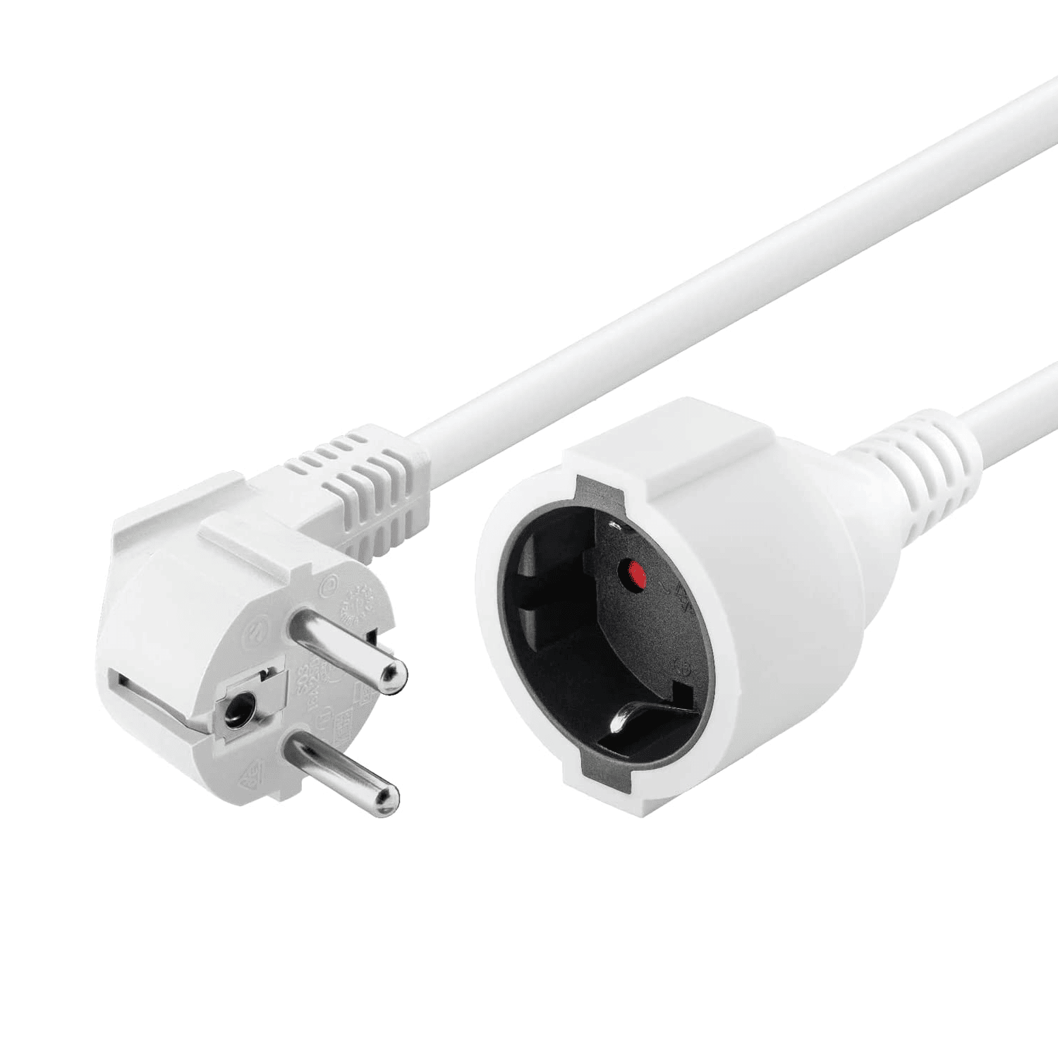 Cable de alimentacion alargador Schuko macho a hembra 2 M Blanco