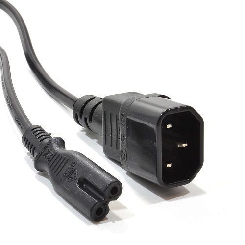 Cable de alimentacion C14 macho a C7 tipo 8 0.50 M Negro