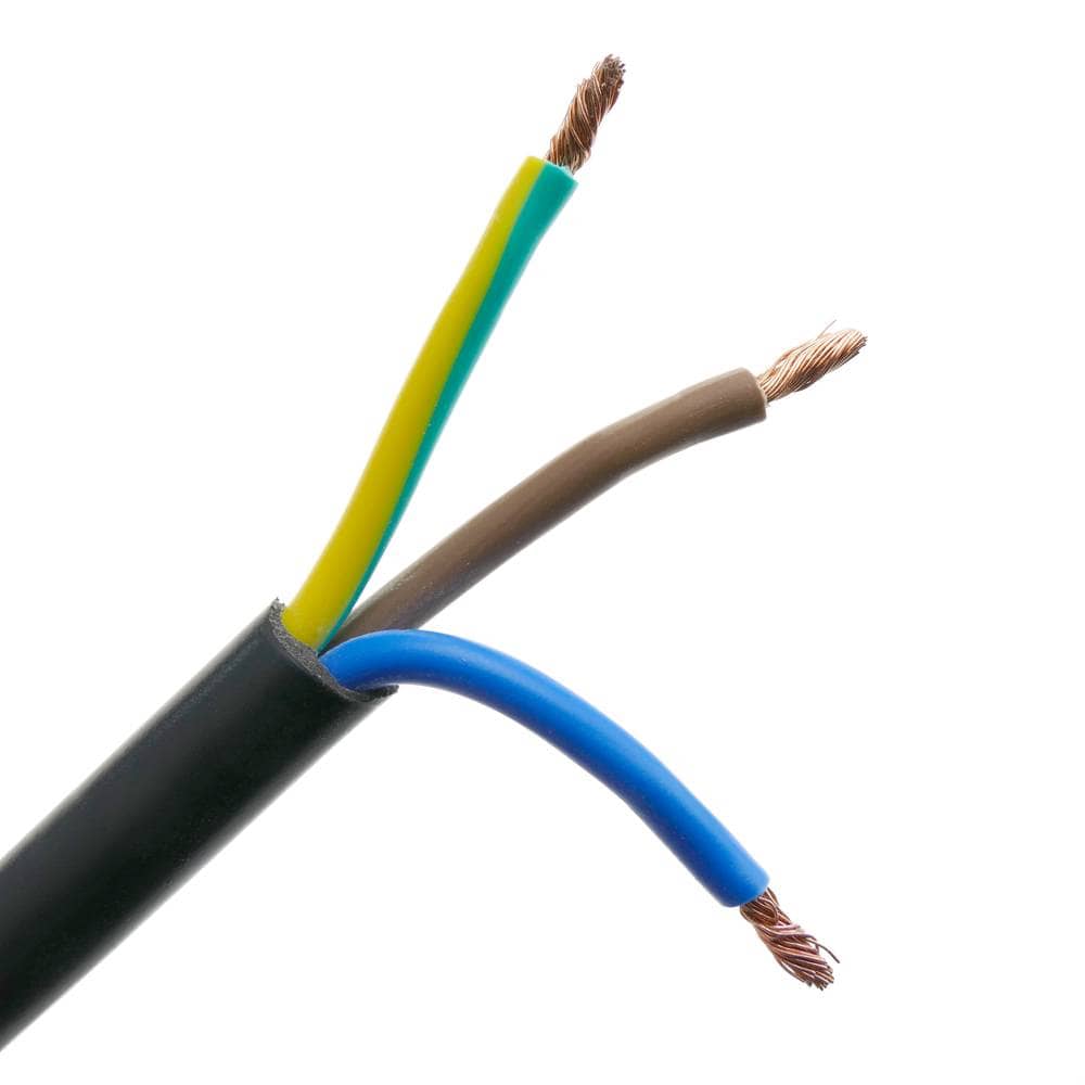 Cable de alimentacion CEE7 recto macho a bornes 3x0.75mm 1.5 M Negro