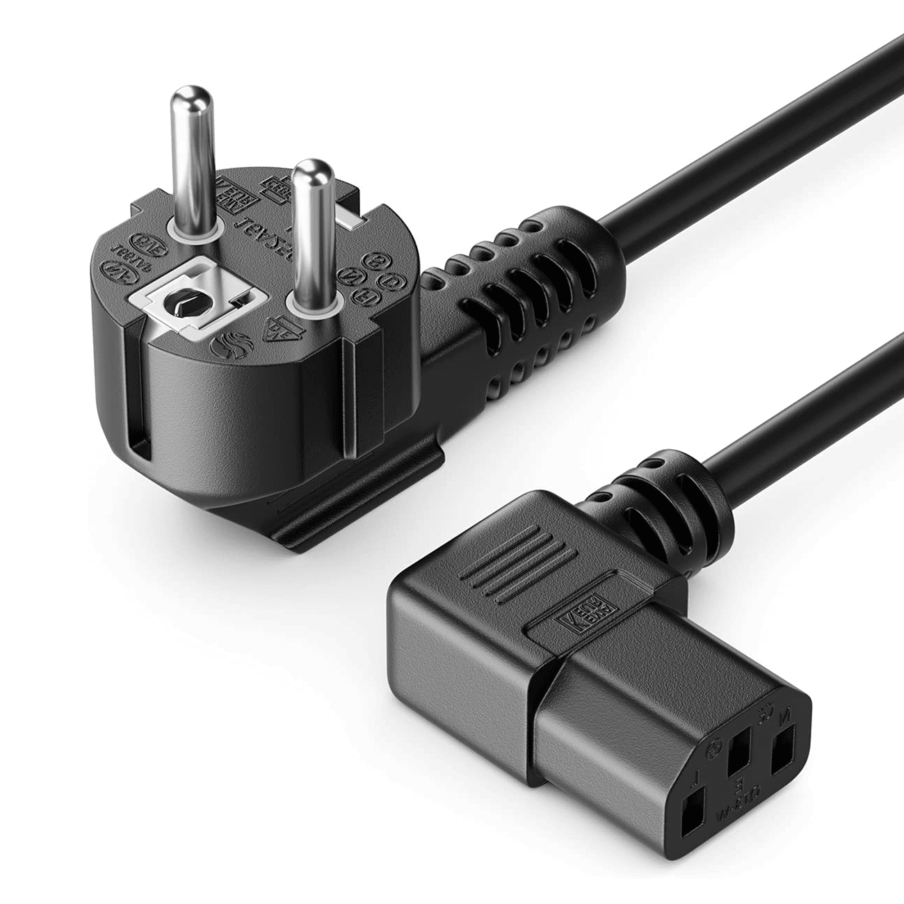 Cable de alimentacion CPU CEE7/M-C13/H acodado 2 M Negro