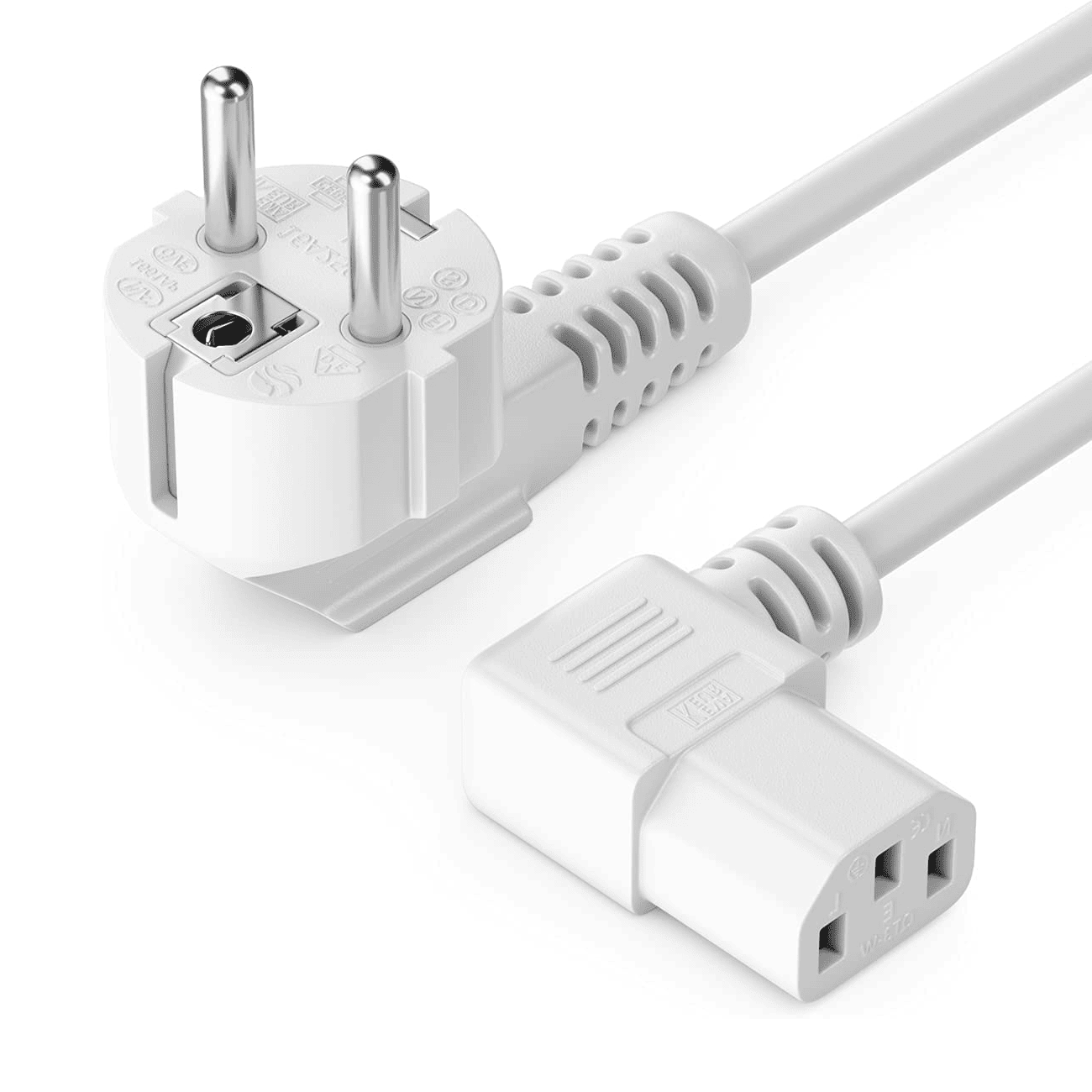 Cable de alimentacion CPU CEE7/M-C13/H acodado 3 M Blanco