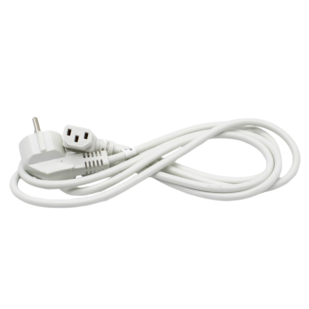 Cable de alimentacion CPU CEE7/M-C13/H acodado 3 M Blanco