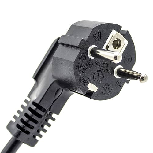 Cable de alimentacion electrico CEE7 macho a bornes 3x0.75mm 1.5 M Negro