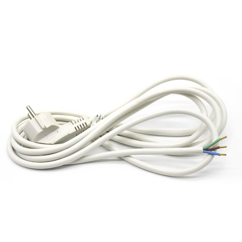 Cable de alimentacion electrico CEE7 macho a bornes 3x1mm 3 M Blanco