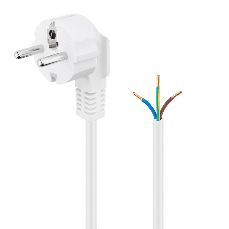 Cable de alimentacion electrico CEE7 macho a bornes 3x1mm 3 M Blanco