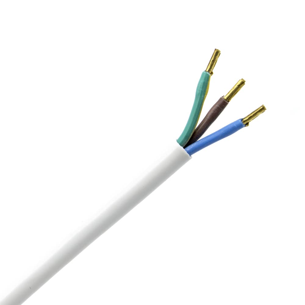 Cable de alimentacion electrico CEE7 macho a bornes 3x1mm 3 M Blanco