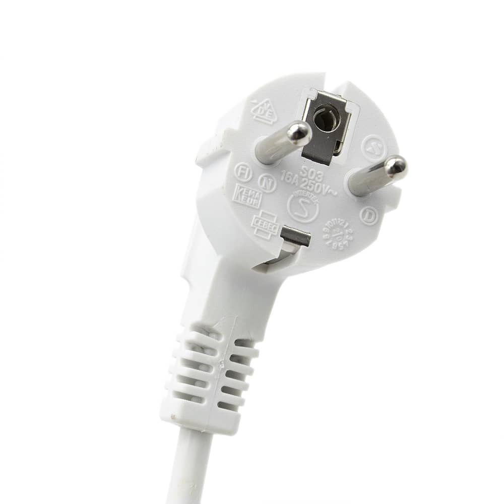 Cable de alimentacion electrico CEE7 macho a bornes 3x1mm 3 M Blanco