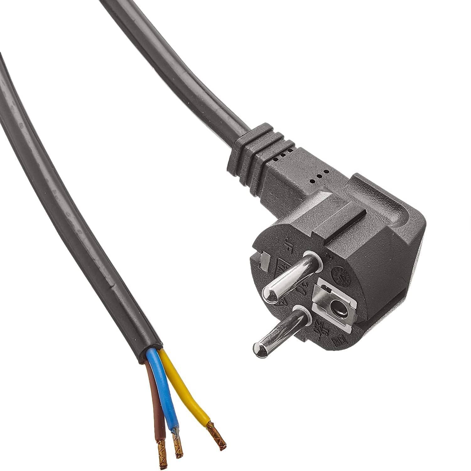 Cable de alimentacion electrico CEE7 macho a bornes 3x1mm 3 M Negro