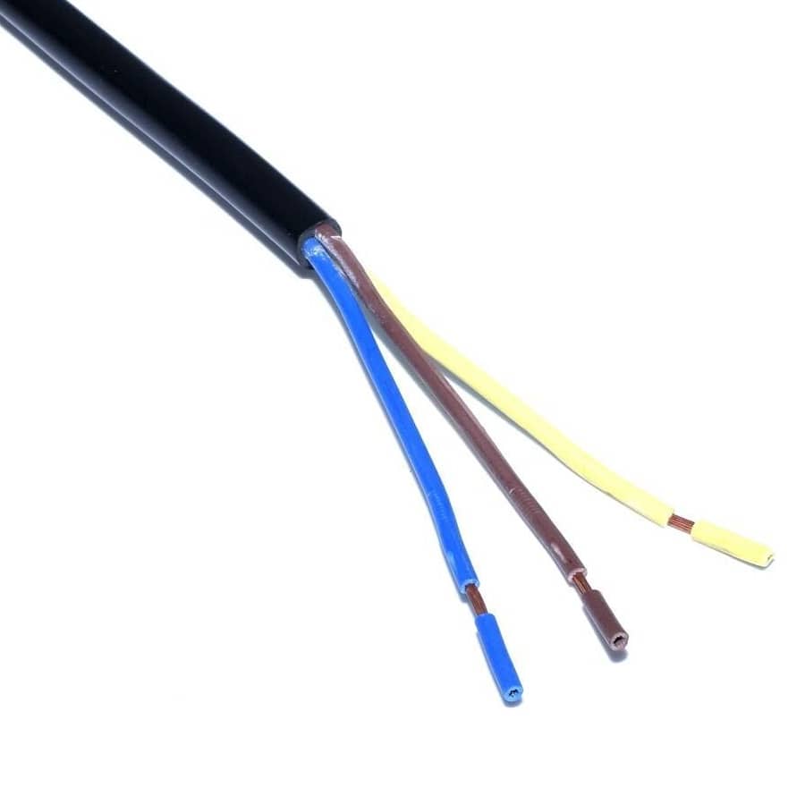 Cable de alimentacion electrico CEE7 macho a bornes 3x1mm 3 M Negro