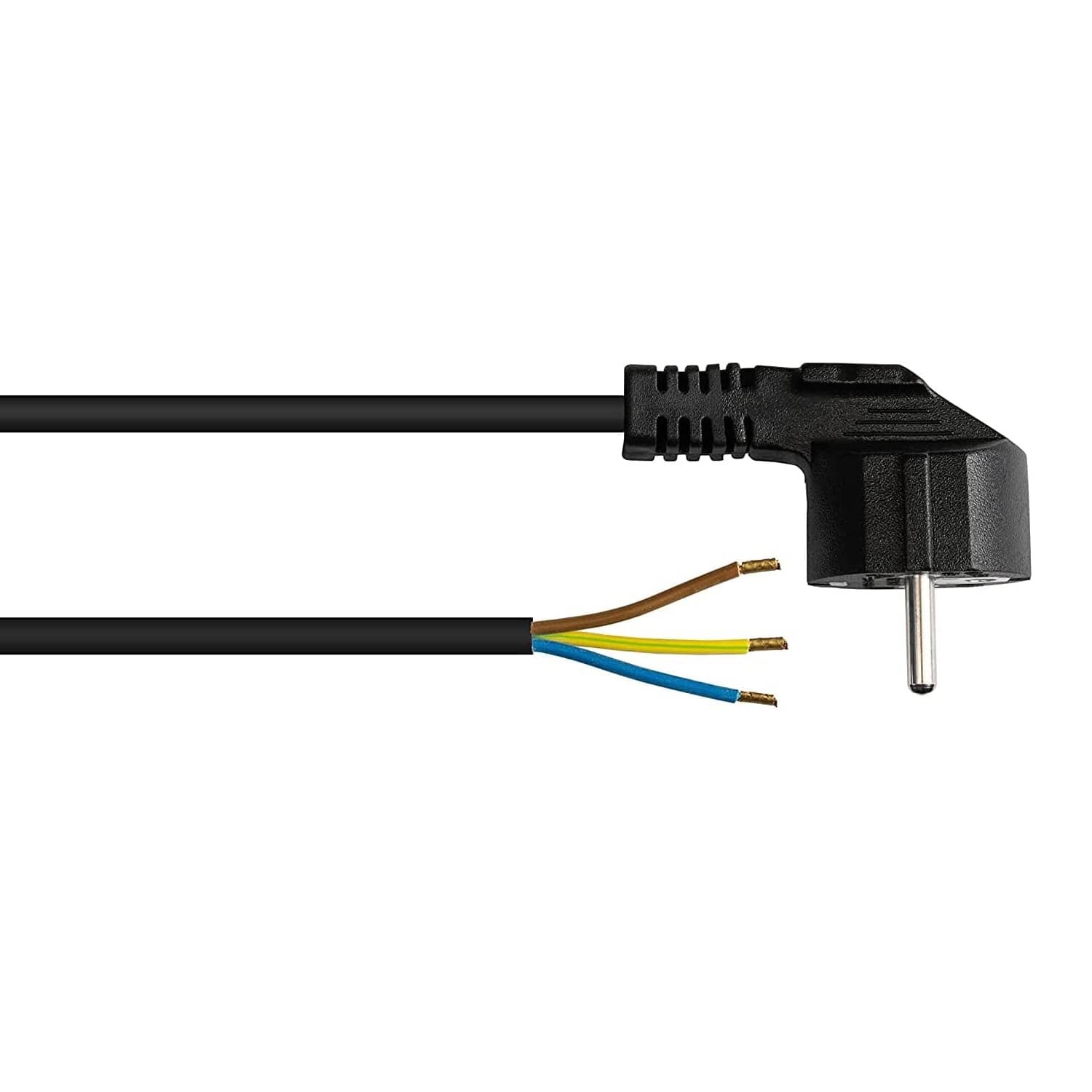 Cable de alimentacion electrico CEE7 macho a bornes 3x1mm 3 M Negro