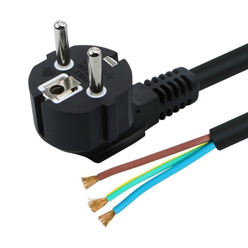 Cable de alimentacion electrico CEE7 macho a bornes 3x1mm 5 M Negro