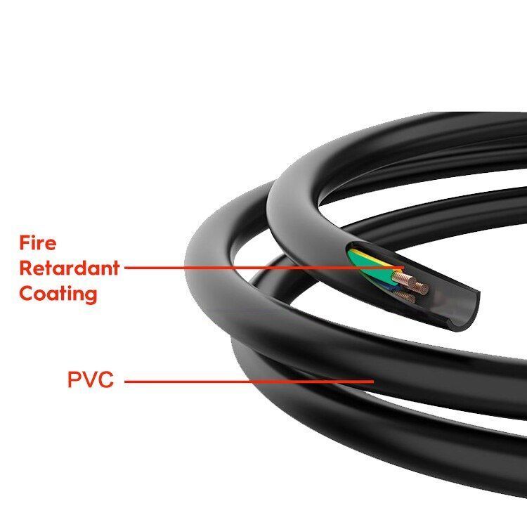 Cable de alimentacion electrico CEE7 macho a bornes 3x1mm 5 M Negro