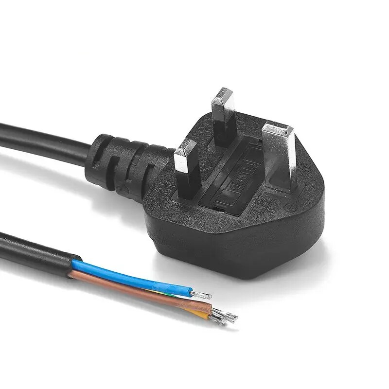 Cable de alimentacion electrico UK a bornes 2x0.75mm 1.5 M Negro