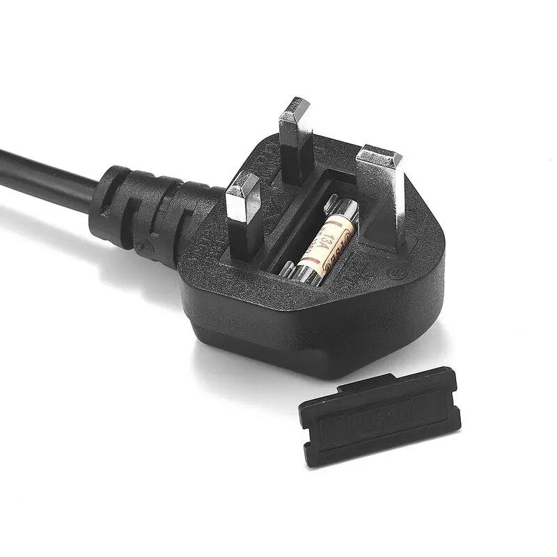 Cable de alimentacion electrico UK a bornes 2x0.75mm 1.5 M Negro