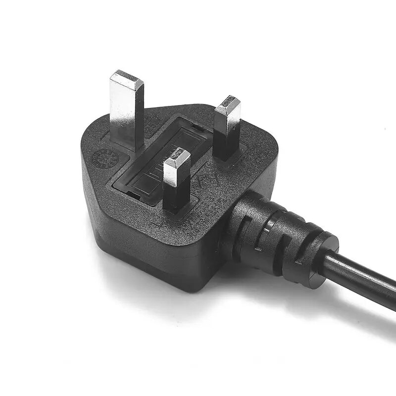 Cable de alimentacion electrico UK a bornes 2x0.75mm 1.5 M Negro