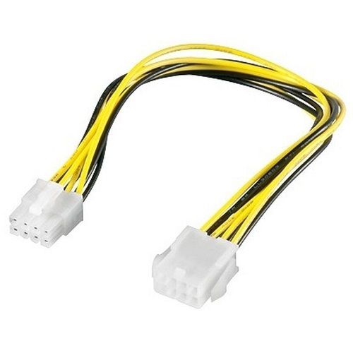 Cable de alimentacion EPS 8 pin macho-hembra 0.30 M Negro