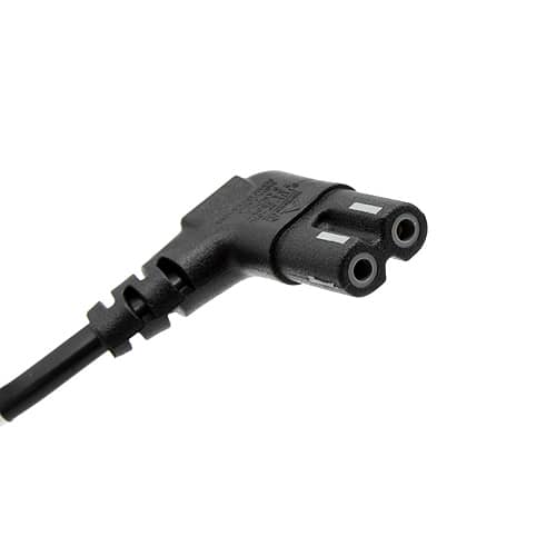 Cable de alimentacion IEC-320 acodado - C7 acodado 0.75 M Negro