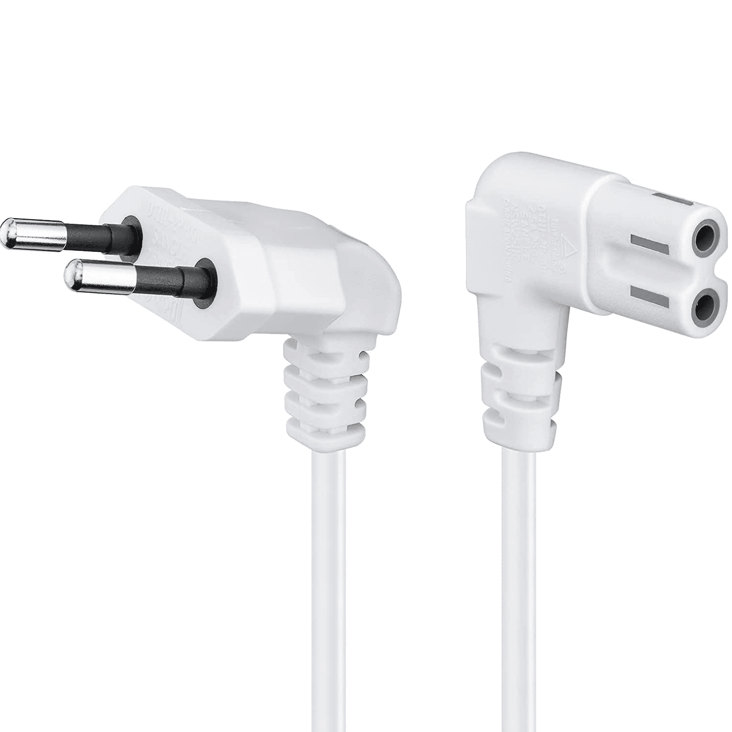 Cable de alimentacion IEC-320 acodado -C7 acodado 2 M Blanco