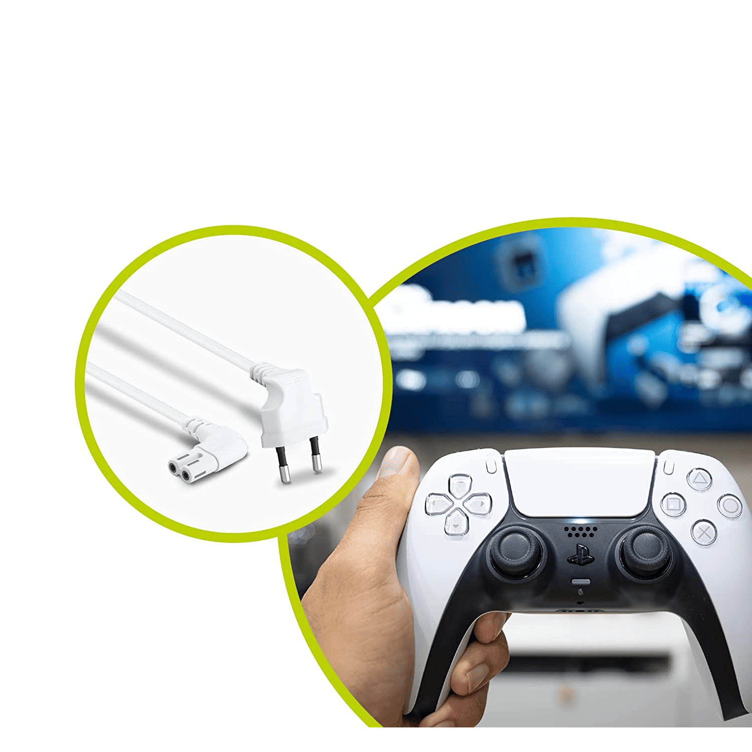 Cable de alimentacion IEC-320 acodado - C7 acodado 3 M Blanco
